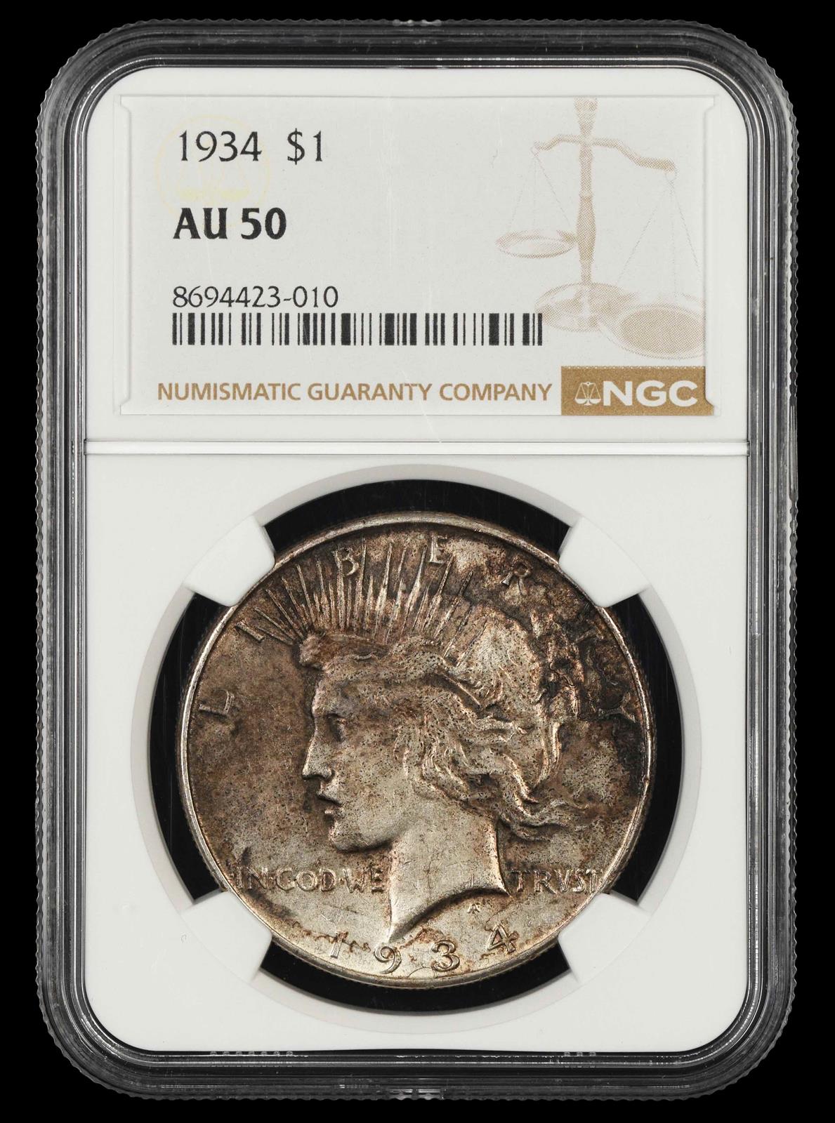1934 $1 NGC AU-50