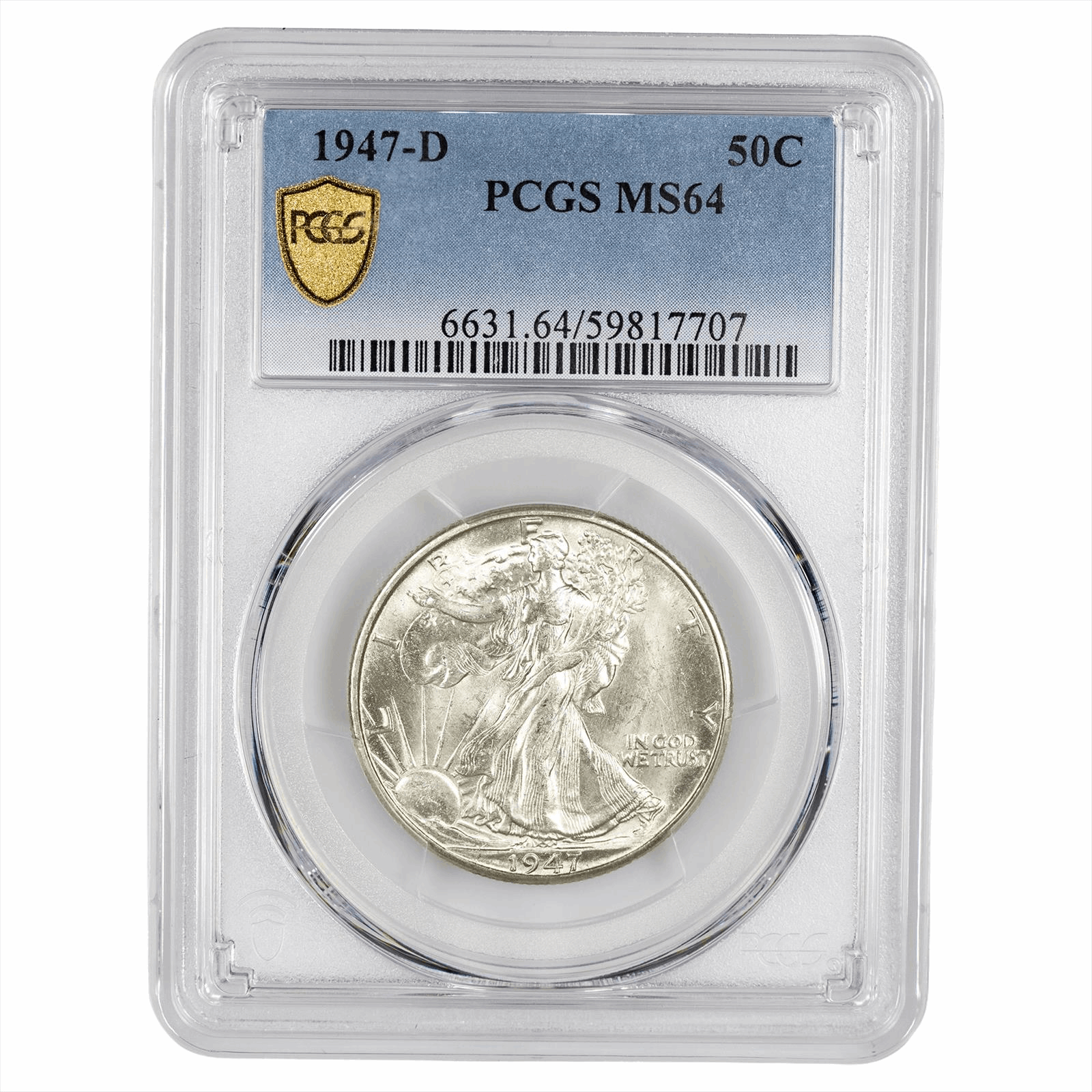 1947-D Walking Liberty Half Dollar 50C PCGS MS 64