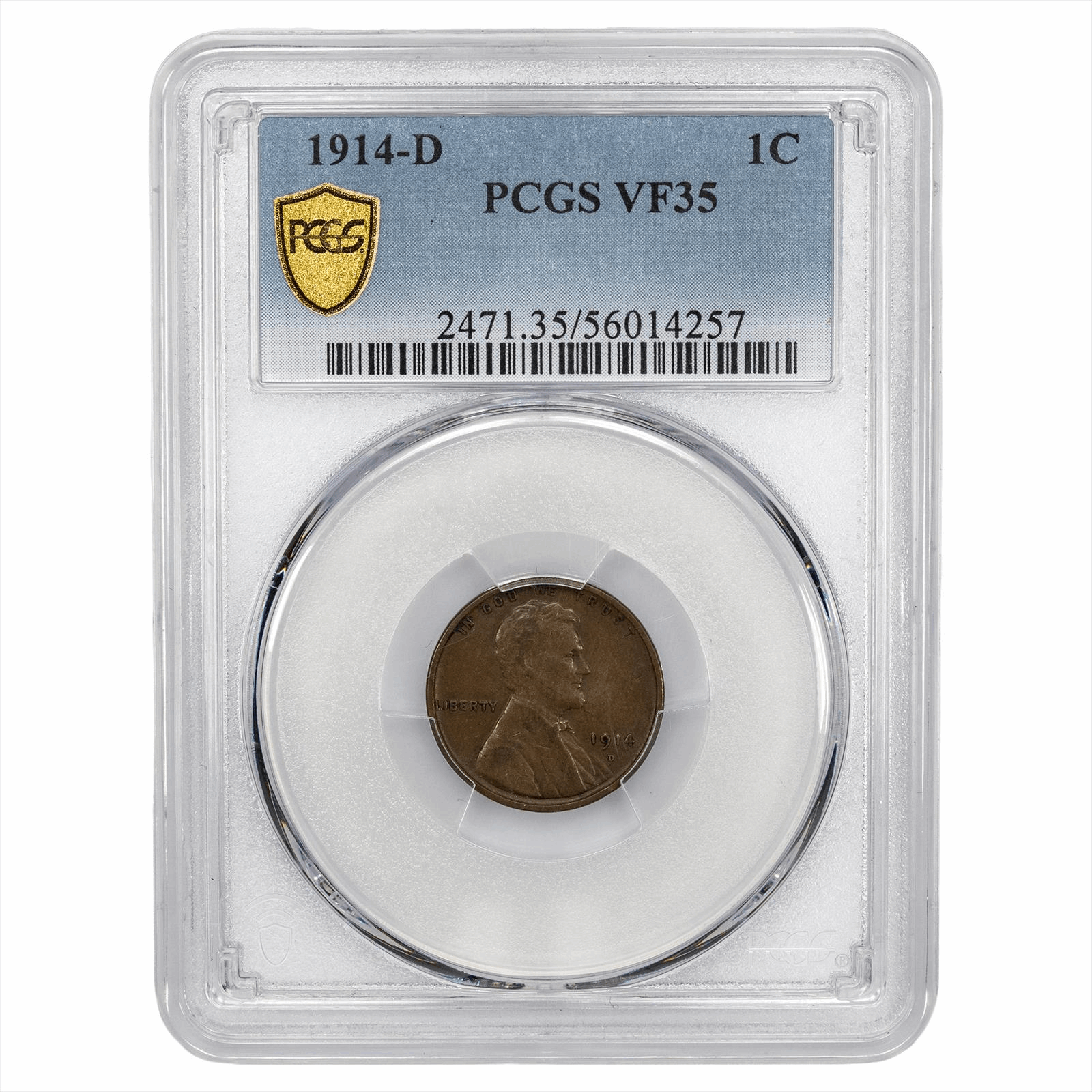 1914-D Lincoln Wheat Cent 1C PCGS VF 35 BN