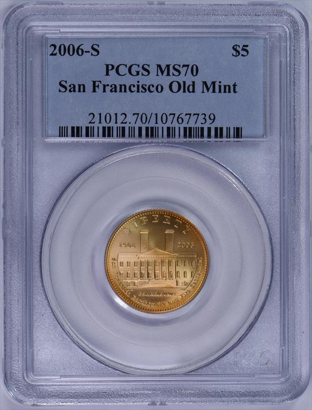 2006-S $5 Gold San Francisco Old Mint Commemorative PCGS MS 70