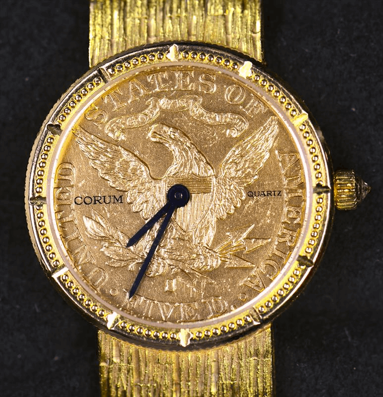 Corum 1882-S Gold $5 Liberty Ladies Watch With Gold Bracelet 