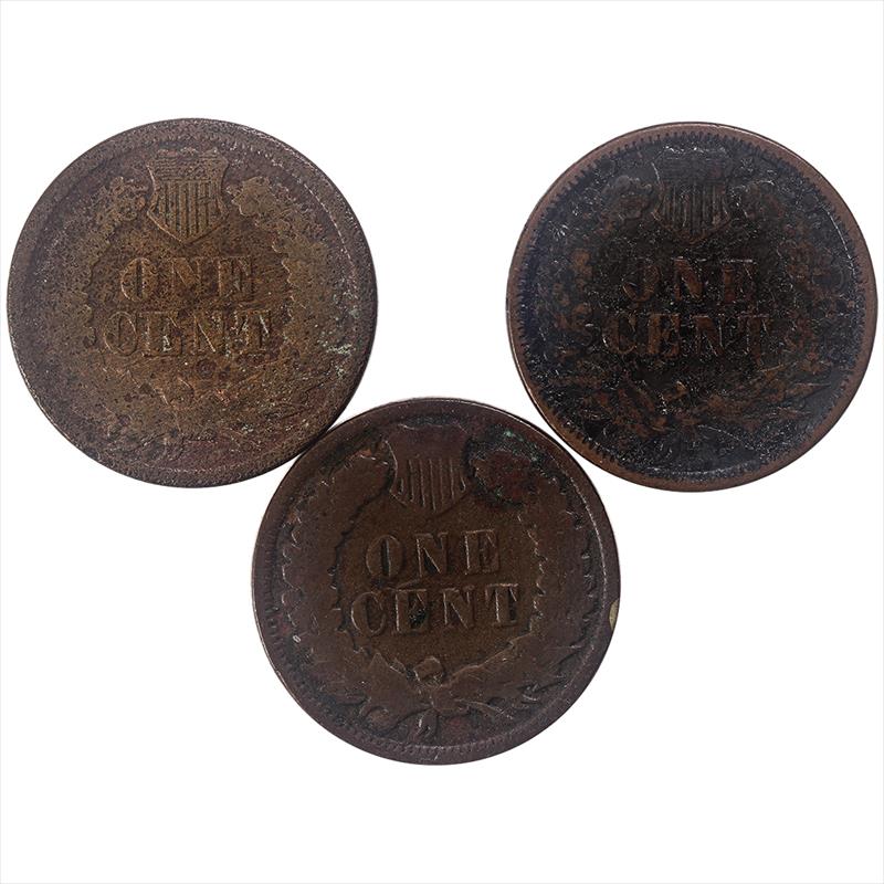Lot of 3 Indian Head Cents 