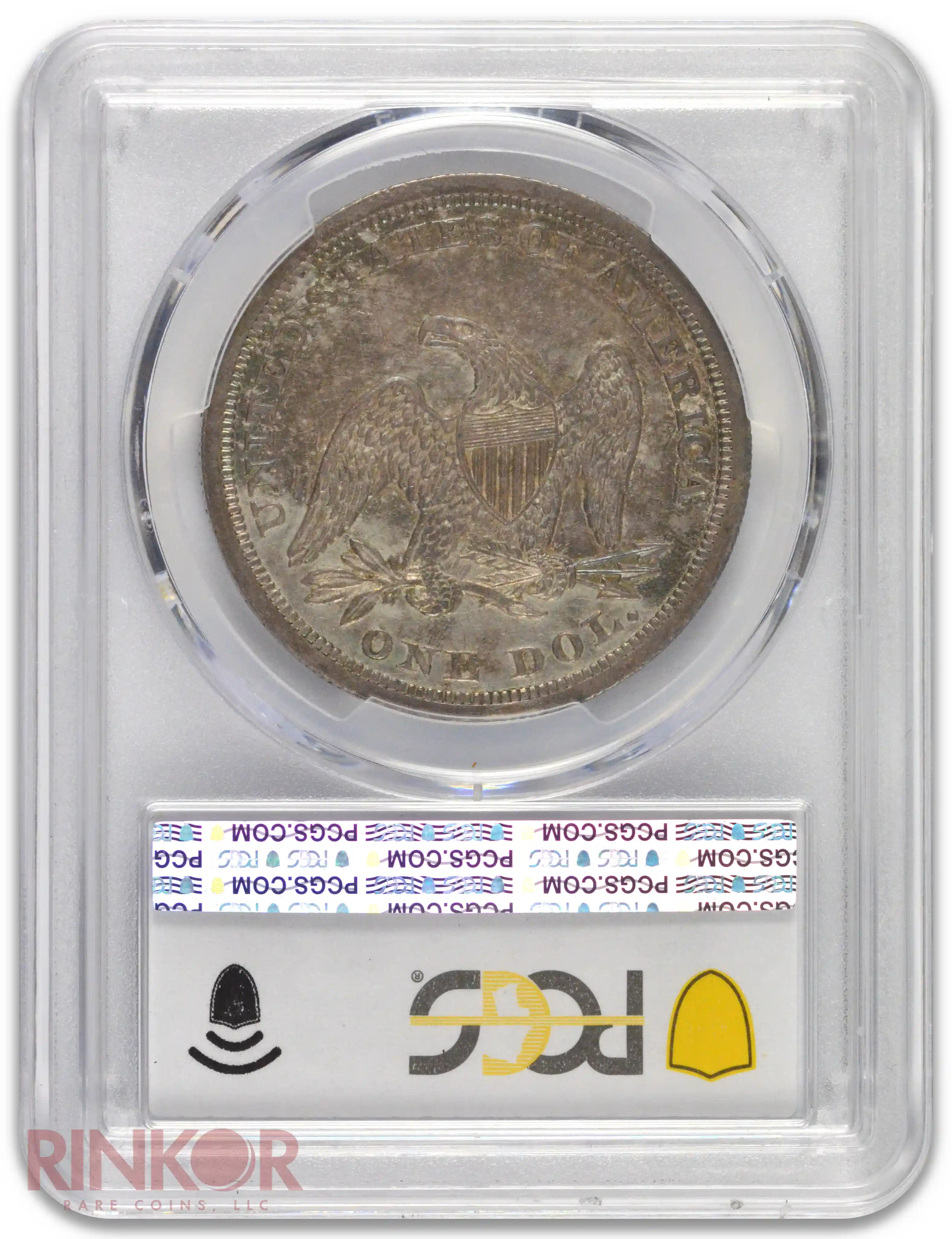 1846 $1 PCGS AU-55