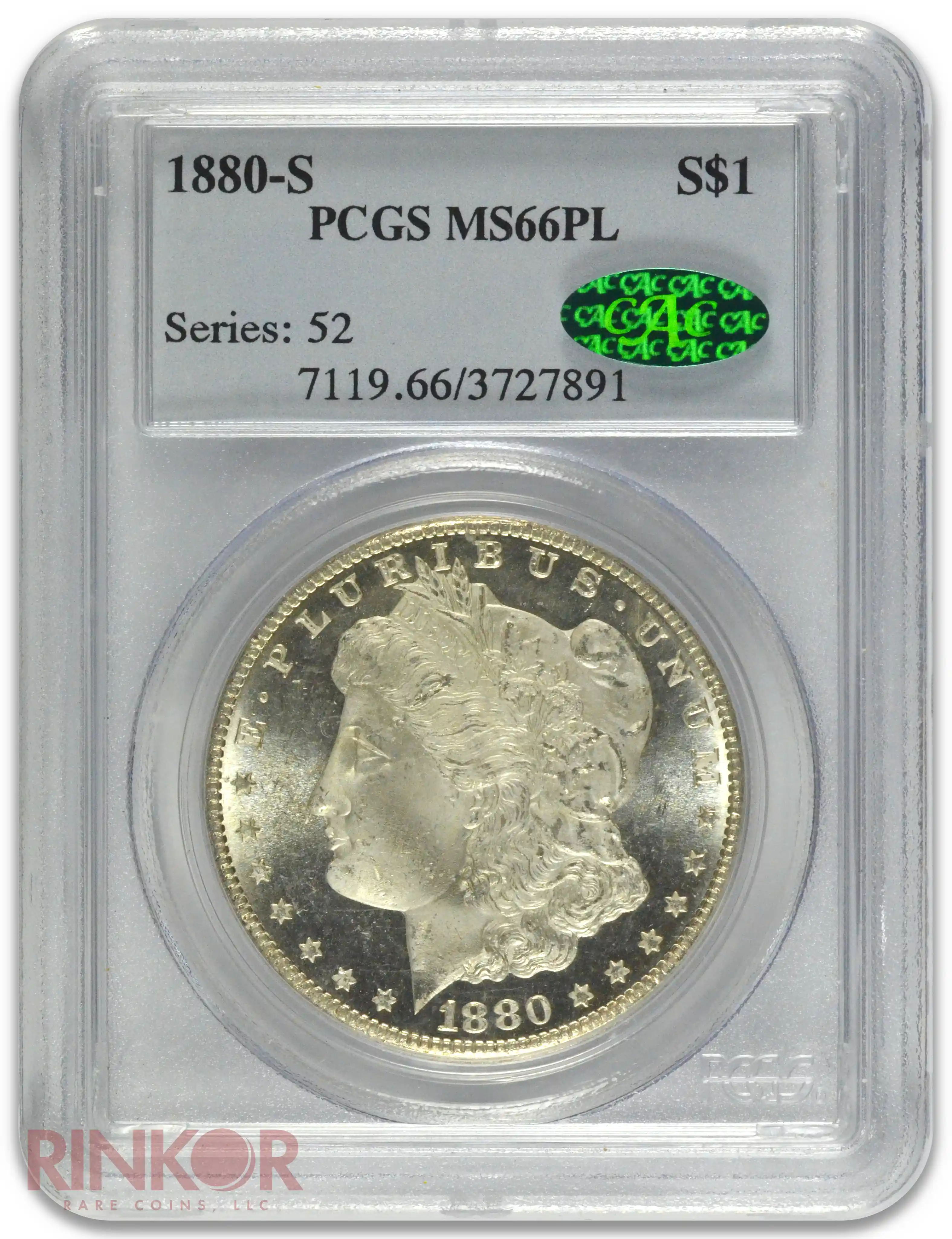 1880-S $1 PCGS MS 66 PL CAC