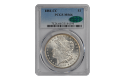 1881-CC $1 Morgan Dollar PCGS  (CAC) #3431-3 MS66