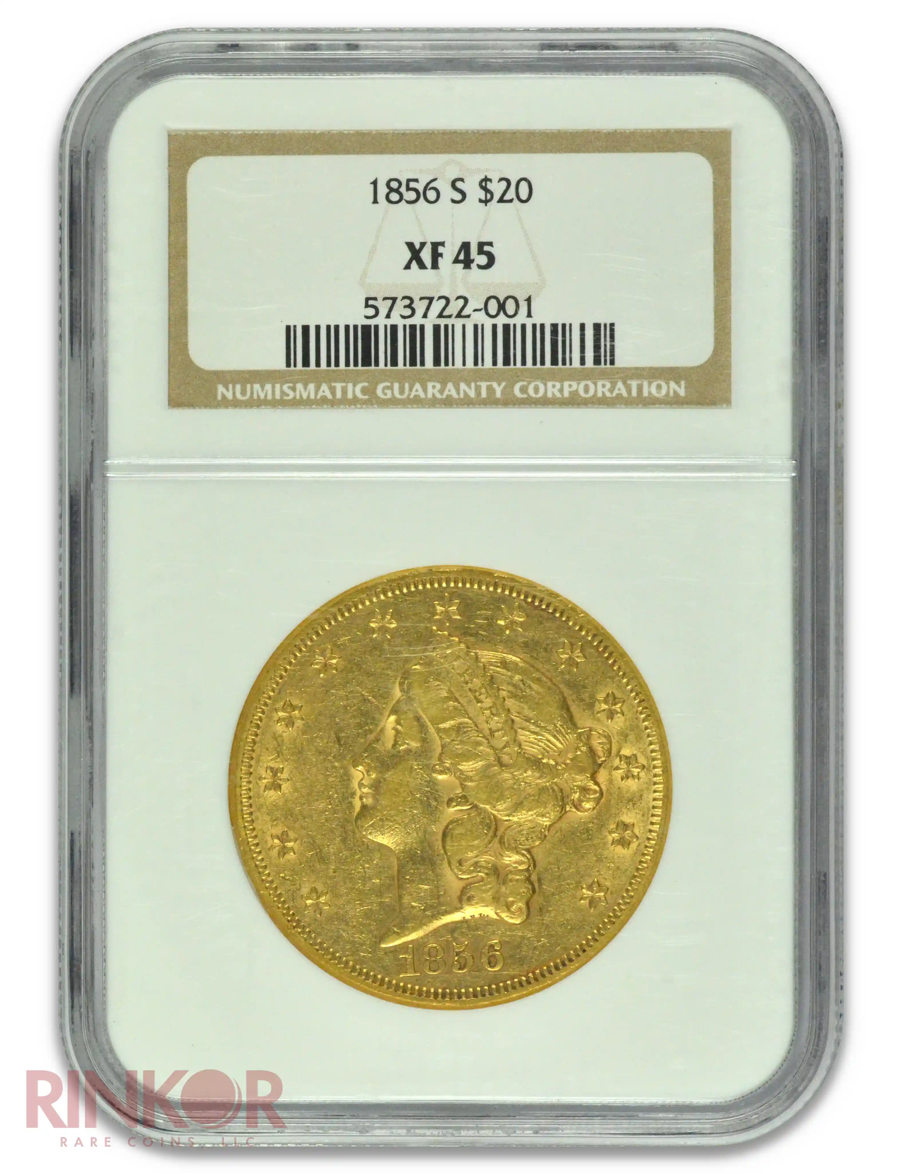 1856-S $20 Liberty NGC XF-45