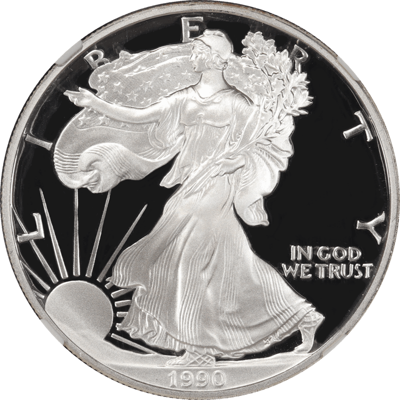 1990-S Proof Silver American Eagle NGC PF 69 Ultra Cameo