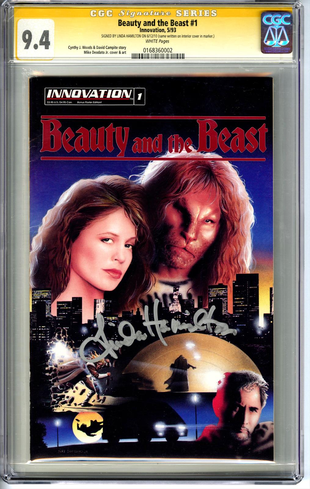 Beauty And The Beast #1 CGC 9.4 Signature Series Signed by Linda Hamilton 