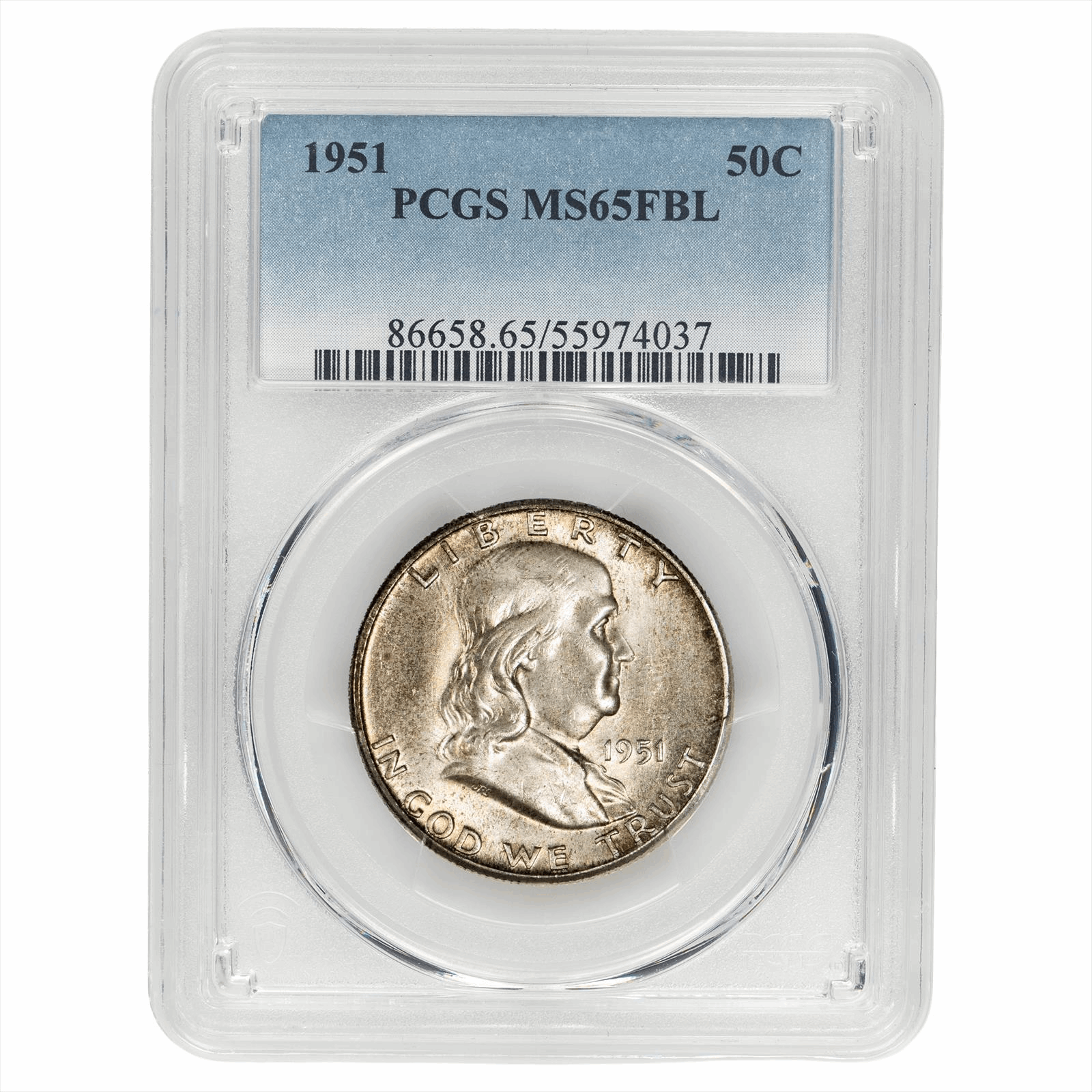 1951 Franklin Half Dollar 50C PCGS MS 65 FBL