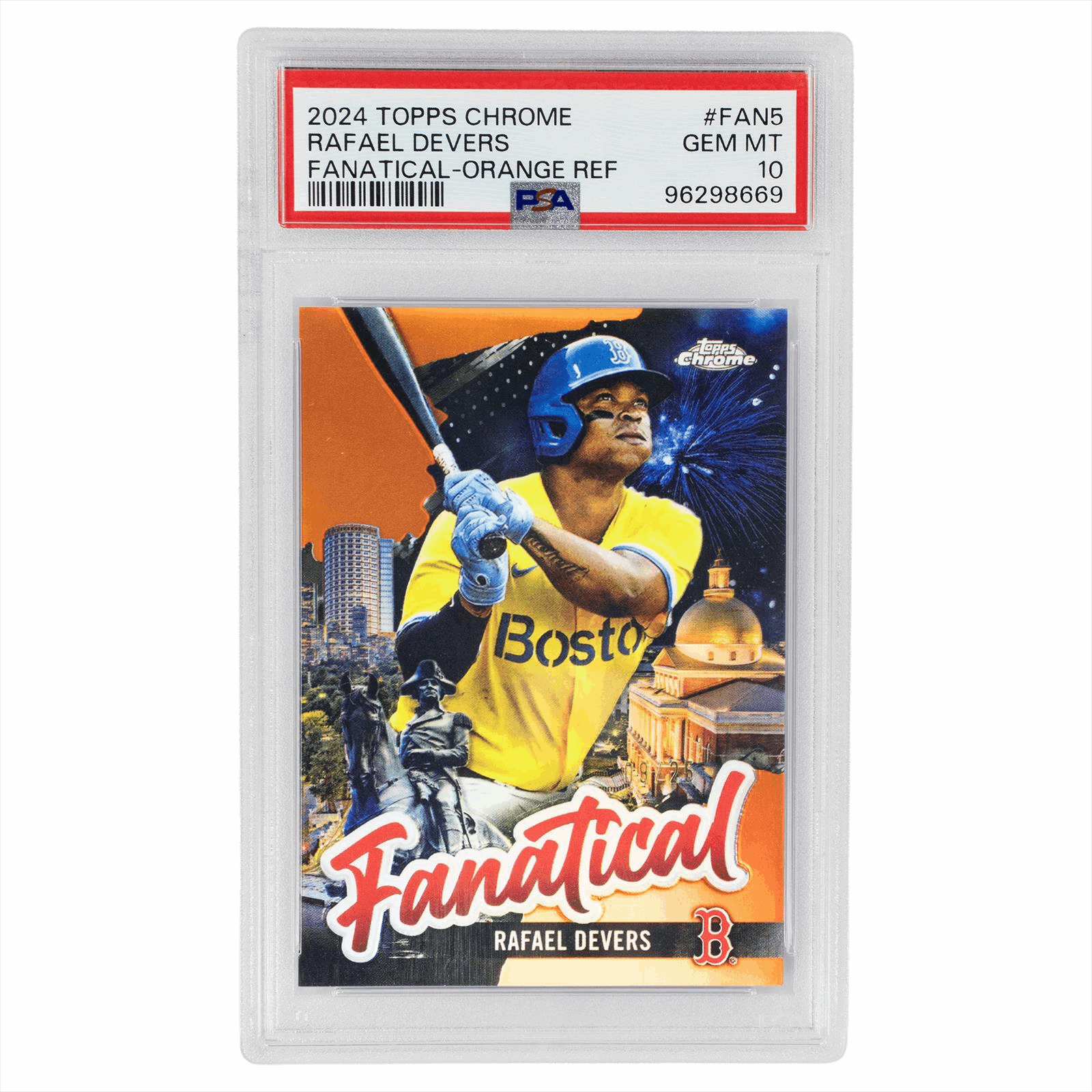 2024 Topps Chrome Rafael Devers Fanatical-Orange Refractor #FAN5 PSA GEM MINT 10