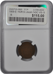 1909-S  HOR S Lincoln NGC VG- 8