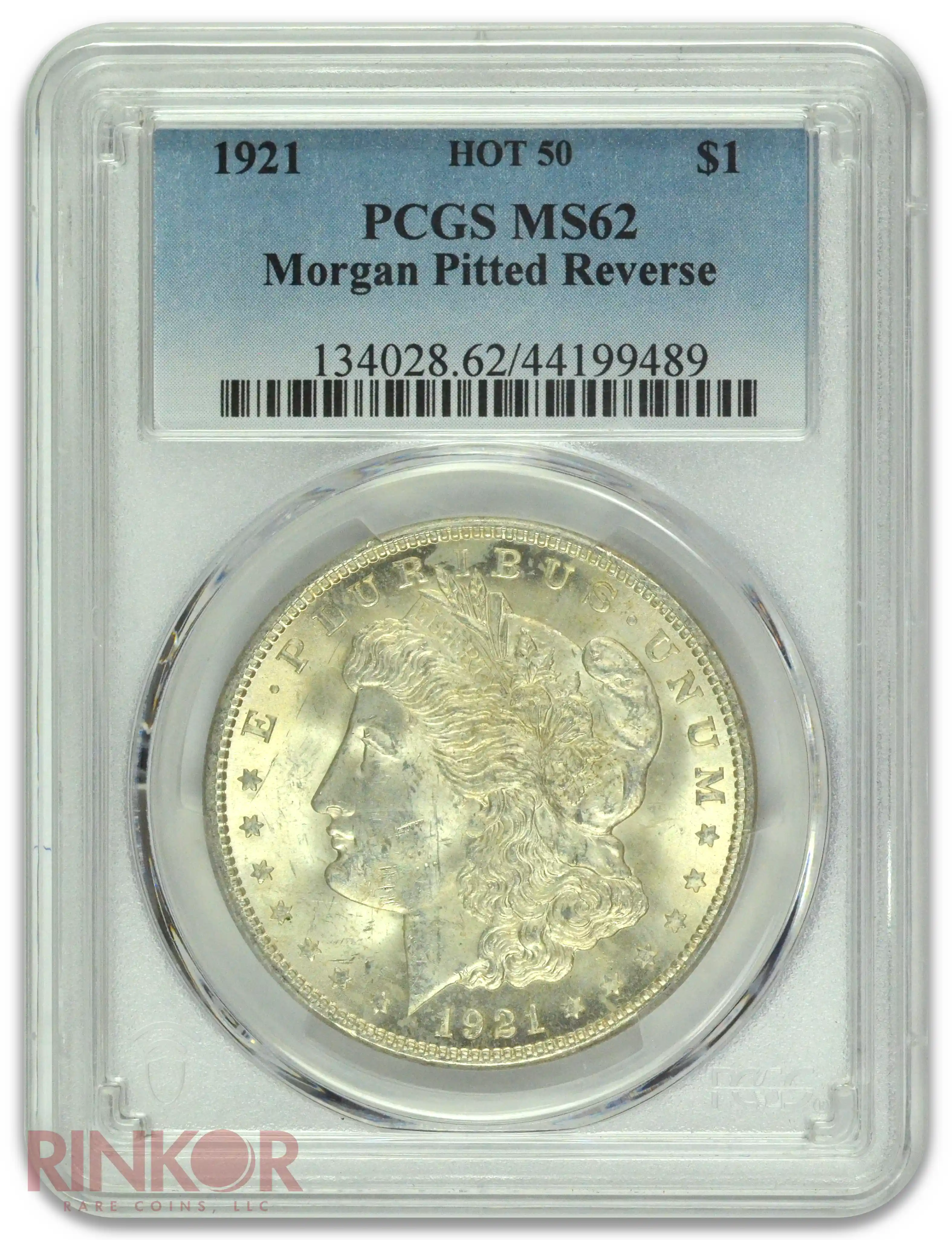 1921 $1 Morgan Dollar Pitted Reverse PCGS MS 62