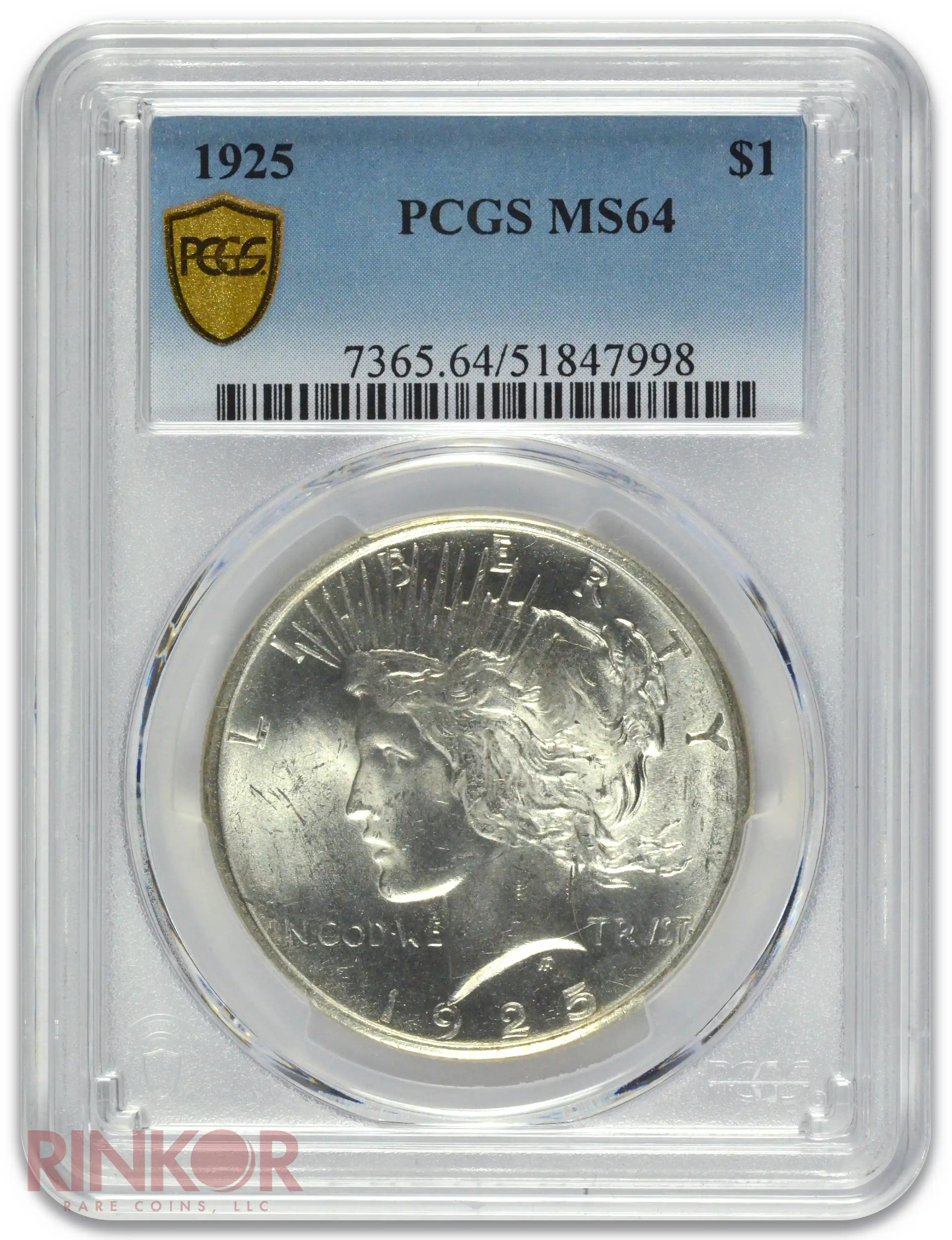 1925 $1 PCGS MS 64