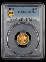 1879 $2.5 Gold PCGS MS61 PL
