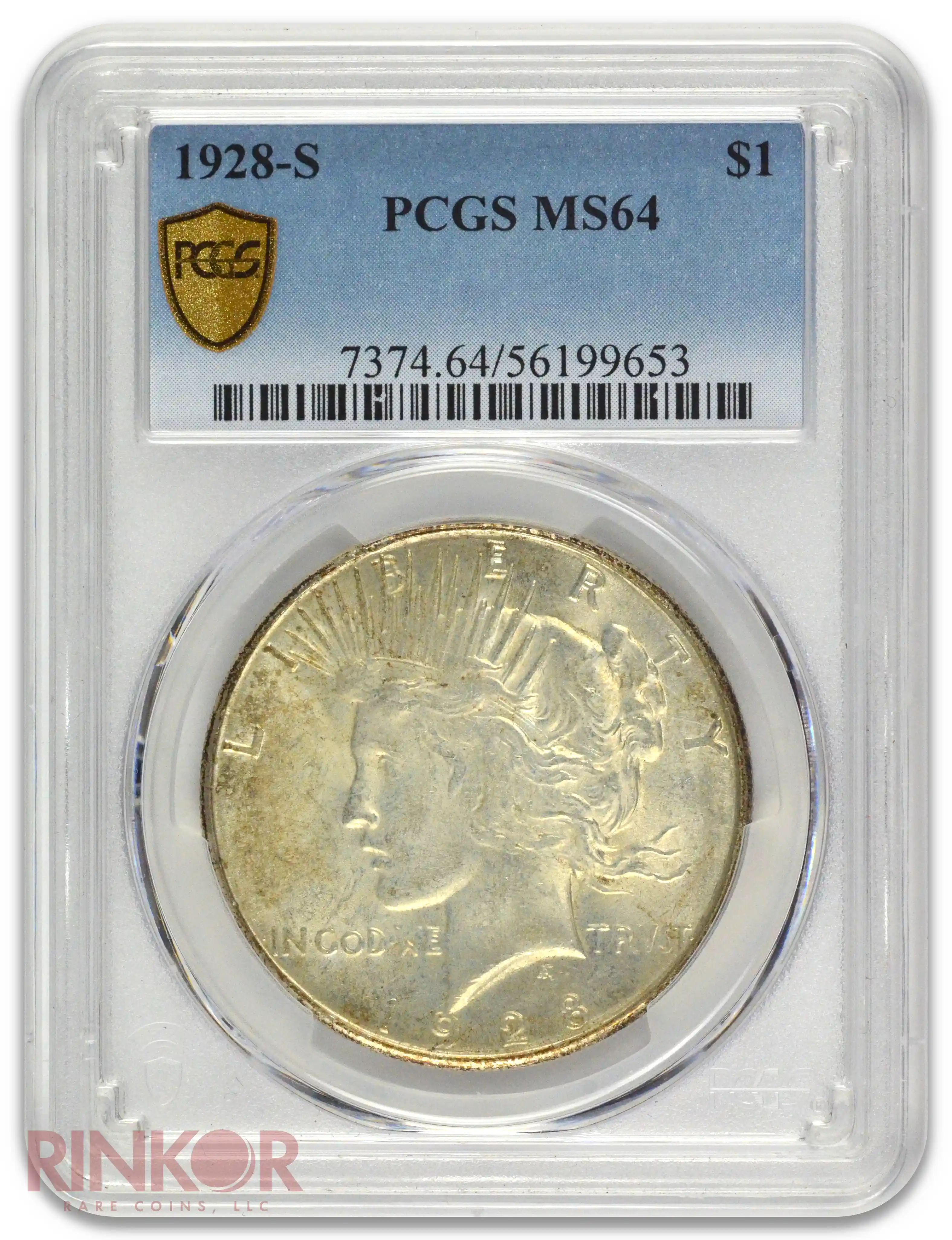 1928-S $1 Peace Dollar PCGS MS 64