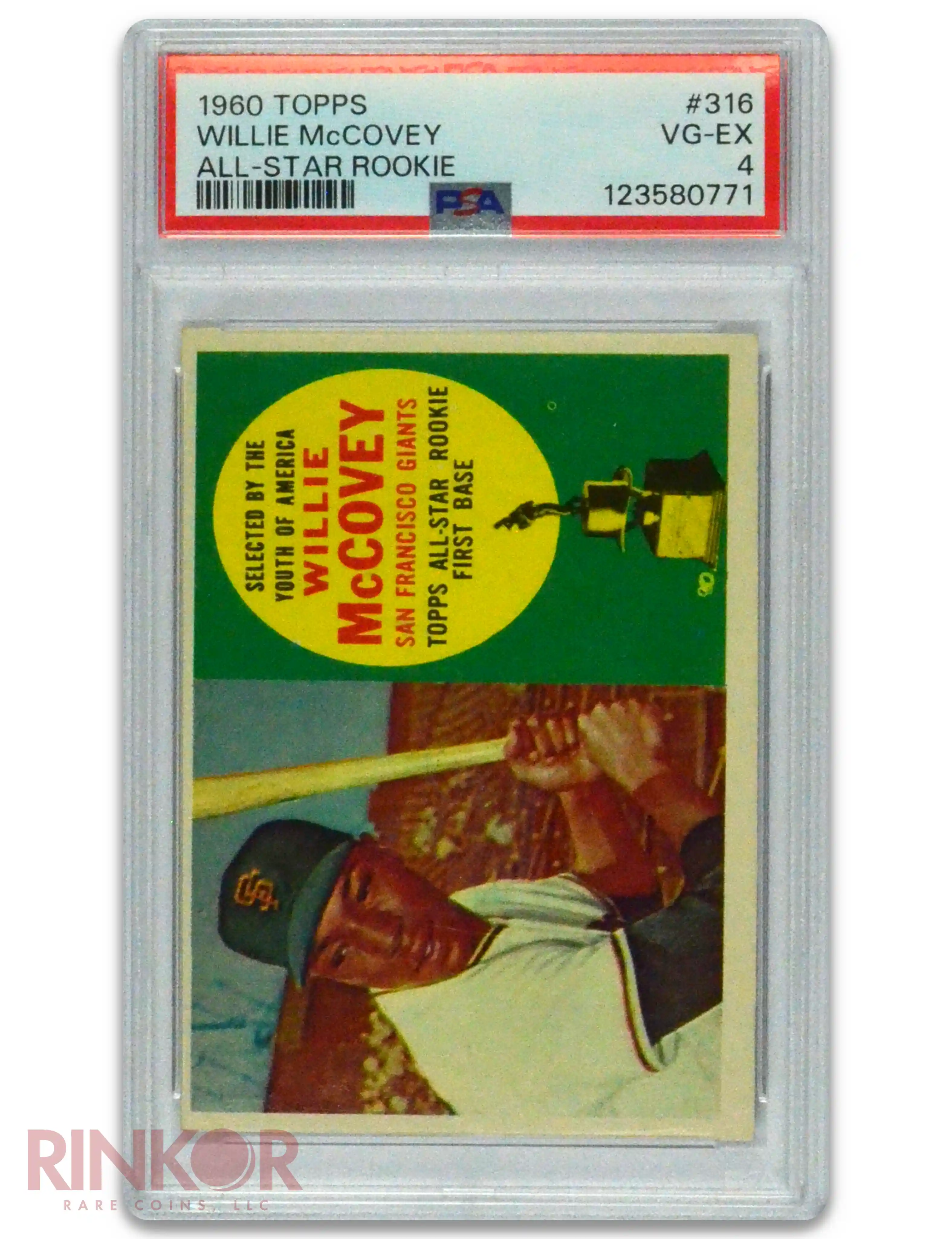 1960 Topps Willie McCovey All-Star Rookie #316 PSA VG-EX 4