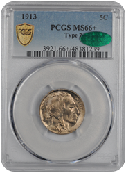 1913  Type 2 Buffalo PCGS CAC MS 66+