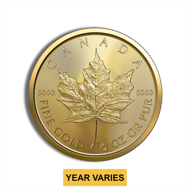 1/2 oz Gold Maple Leaf (Year Varies - Sealed)