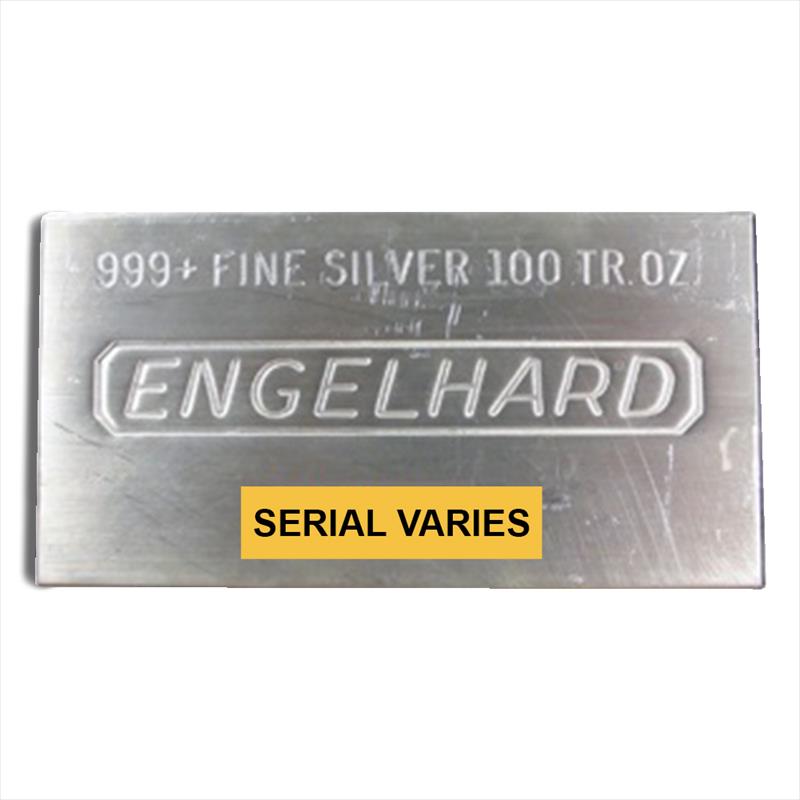 100 oz Silver Bar - Engelhard (Poured/Extruded)