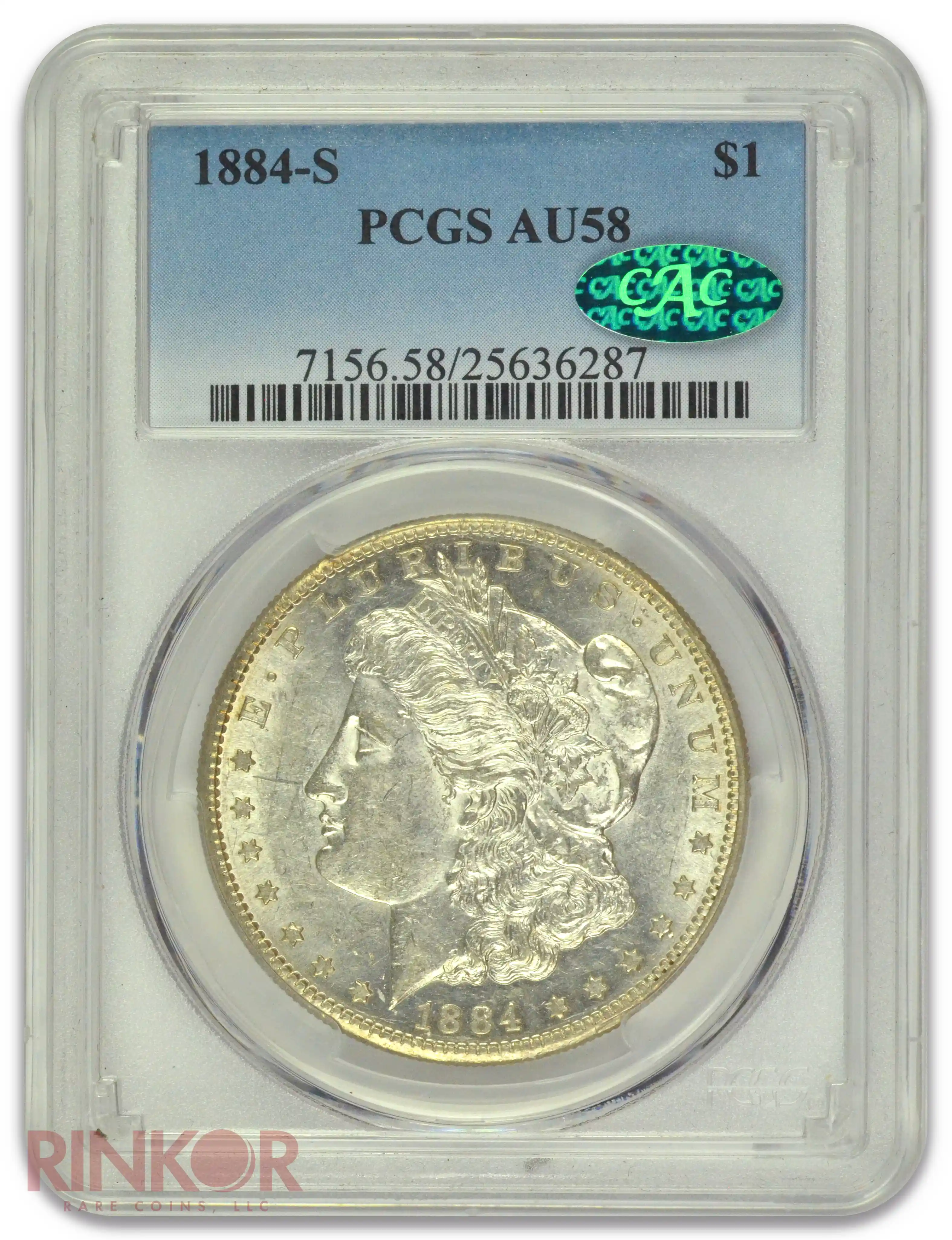 1884-S $1 Morgan Dollar PCGS AU-58 CAC