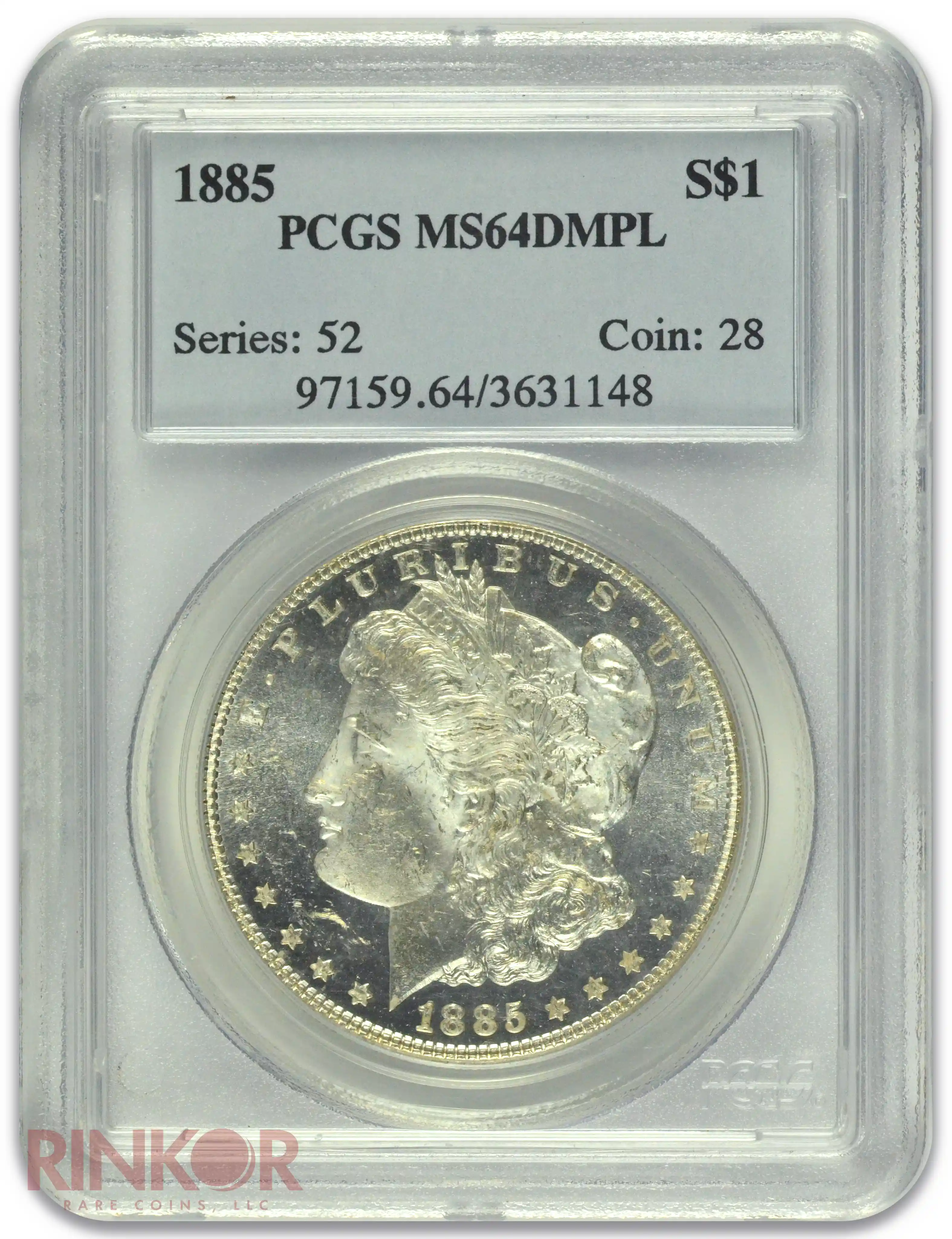 1885 $1 Morgan Dollar PCGS MS 64 DMPL