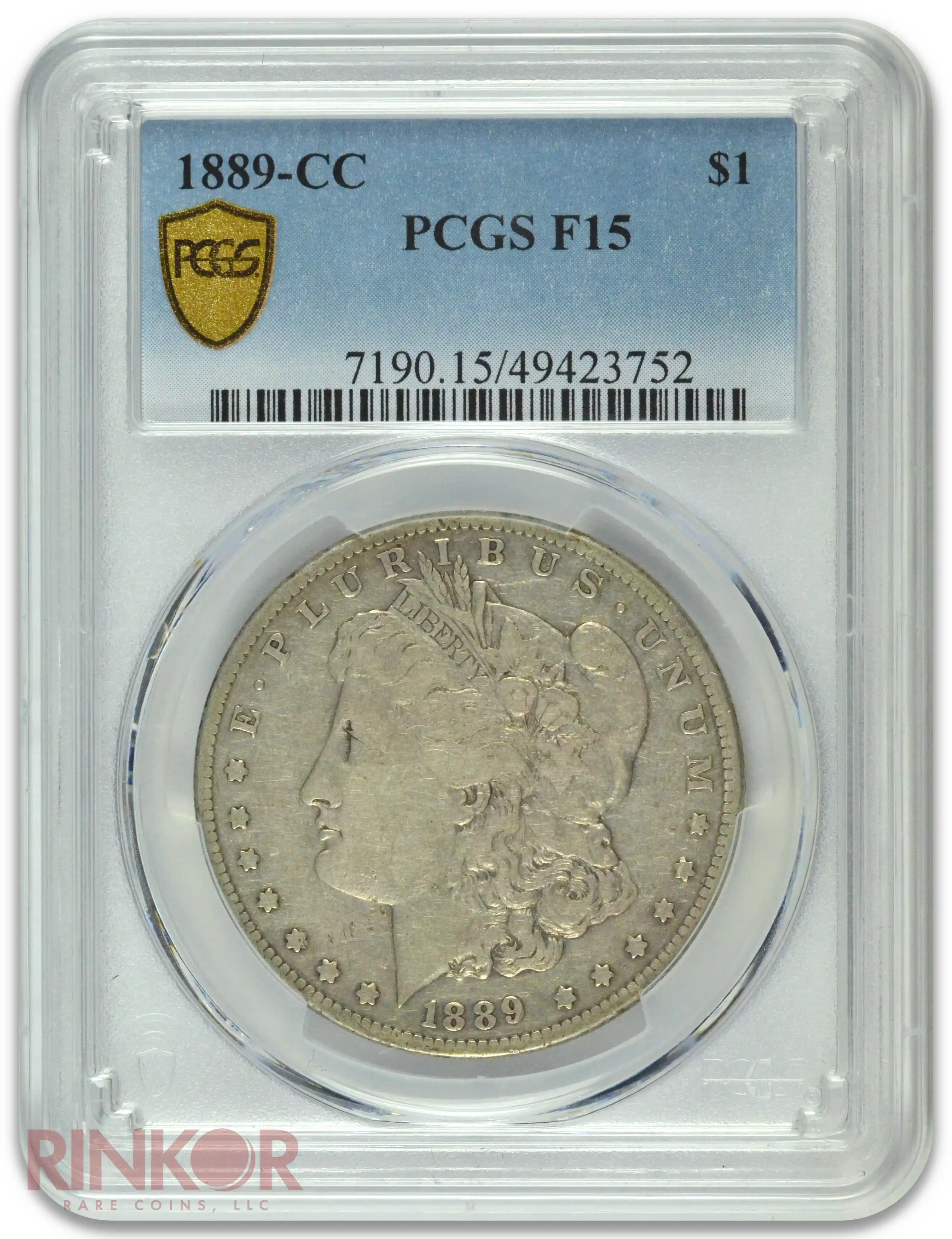 1889-CC $1 Morgan Dollar PCGS F-15