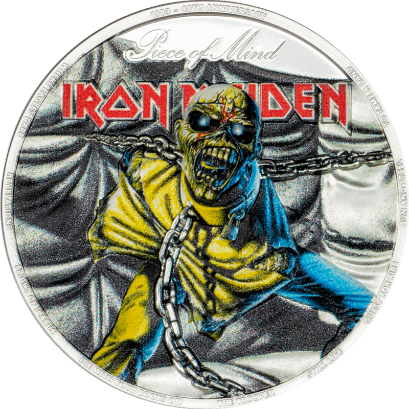 2023 2oz Silver Iron Maiden Series -Piece of Mind - Limited Mintage - CIT 