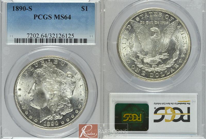 1890-S $1 PCGS MS 64