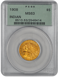 1908 Indian Head PCGS MS 63