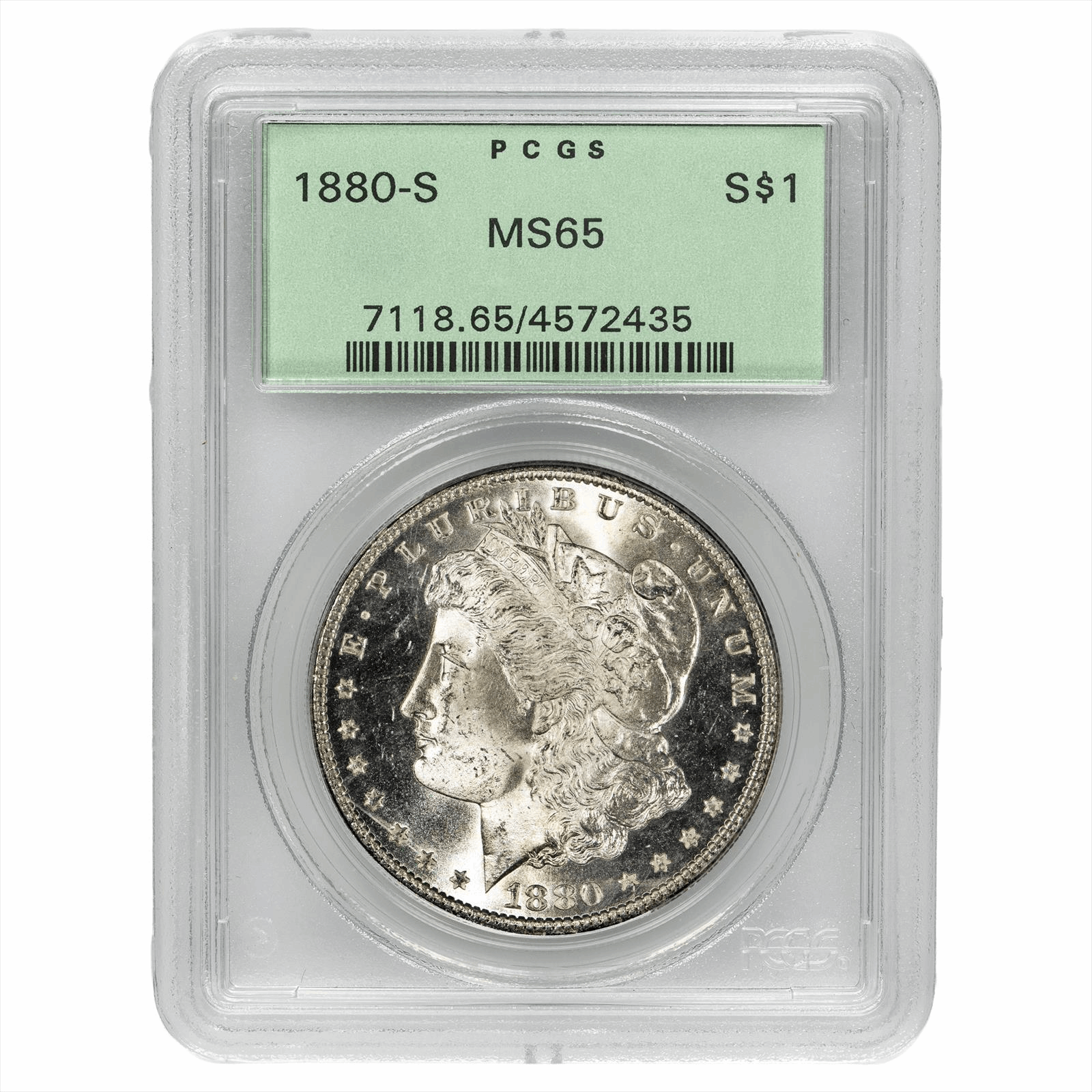 1880-S Morgan Silver Dollar $1 PCGS MS 65