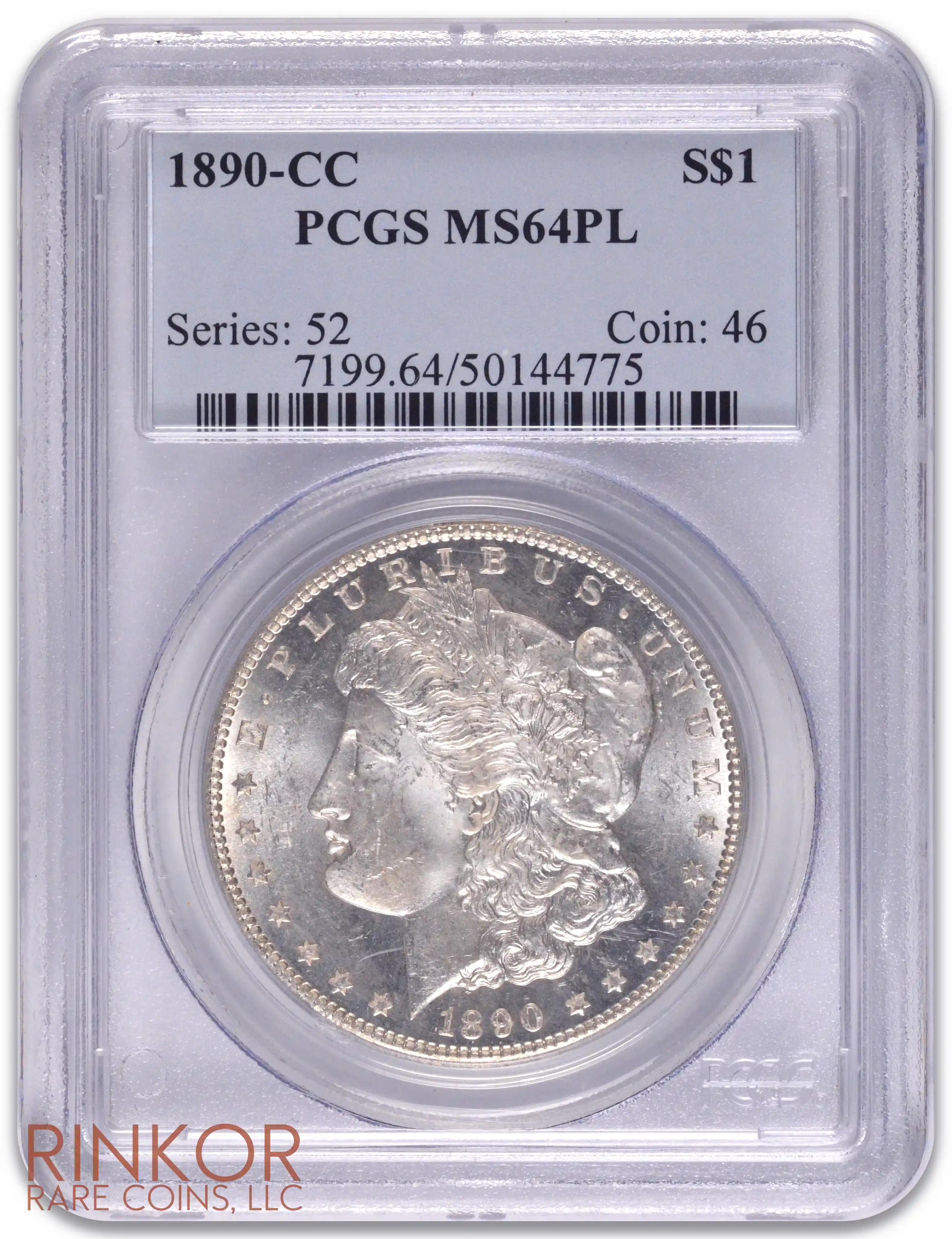 1890-CC $1 PCGS MS 64 PL