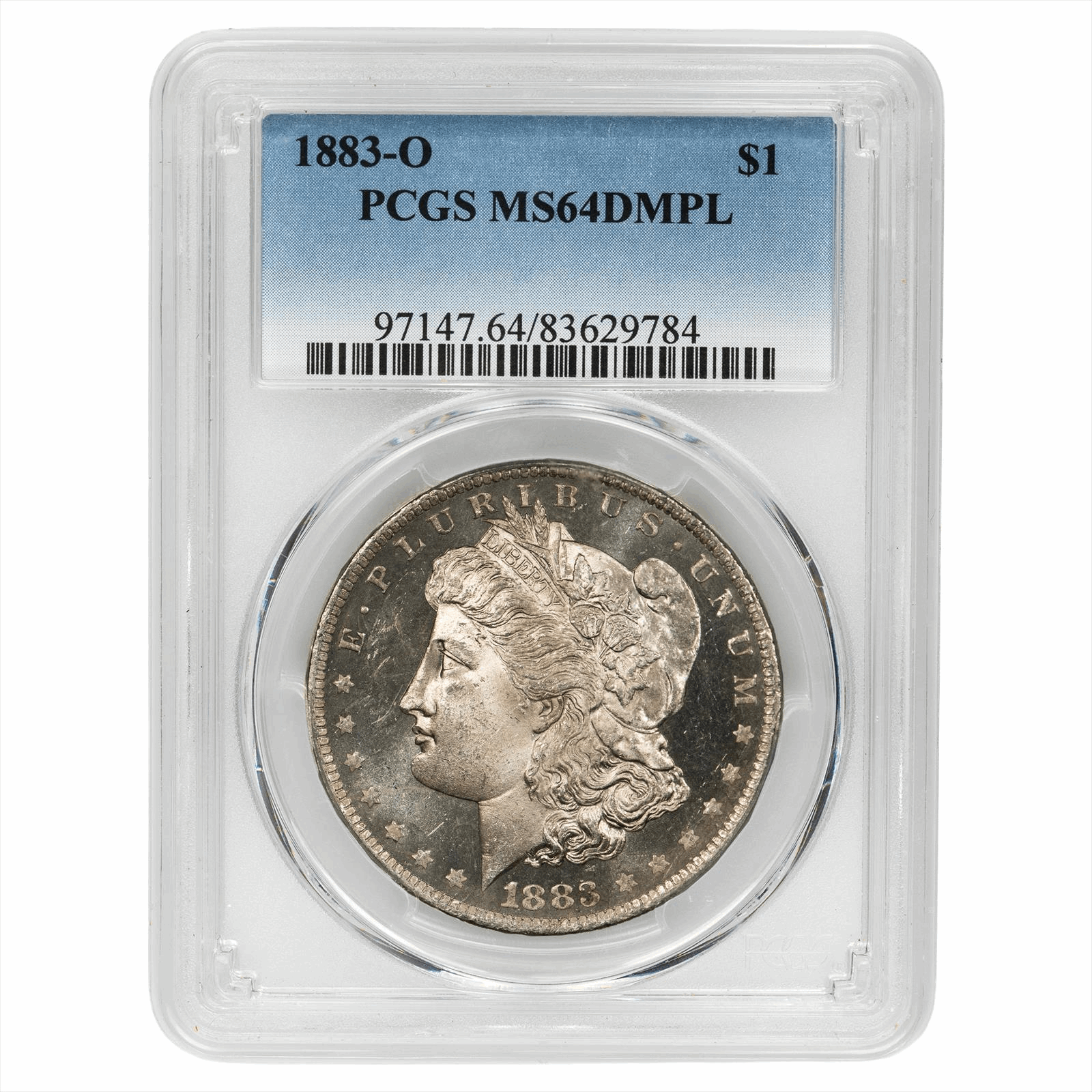 1883-O Morgan Silver Dollar $1 PCGS MS 64 DMPL