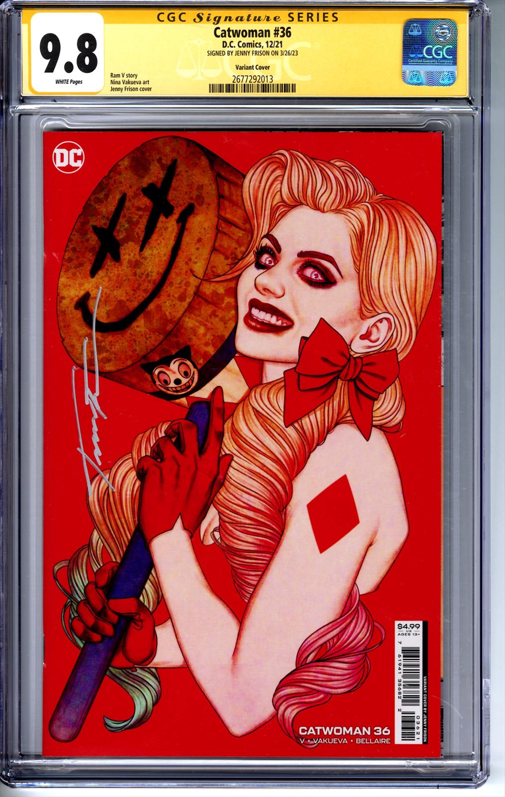 Catwoman v2018 #36 CGC 9.8 Signature Series Signed by Jenny Frison 