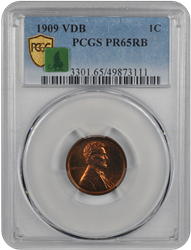 1909 VDB Lincoln PCGS RB 65