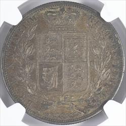 1884 G. Britain 1/2 Crown NGC AU55 