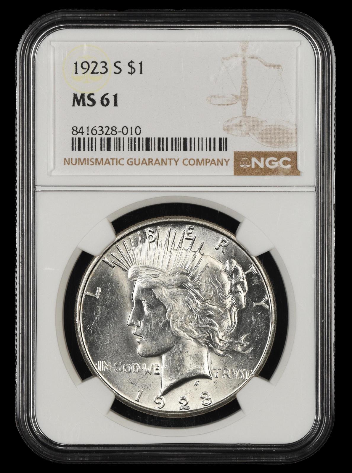 1923 S $1 NGC MS 61