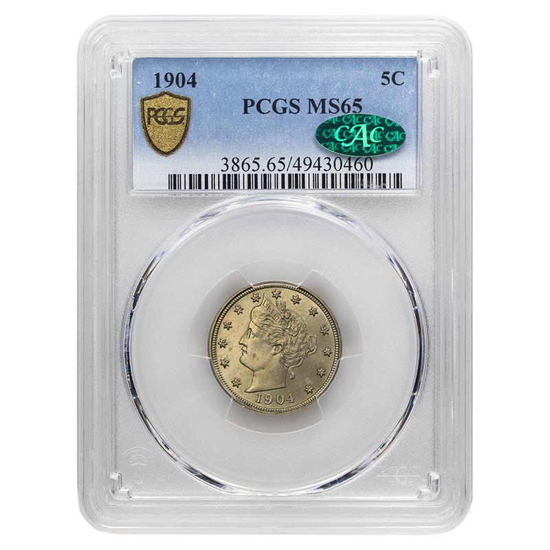 1904 Liberty V Nickel, 5C PCGS MS 65 CAC Certified