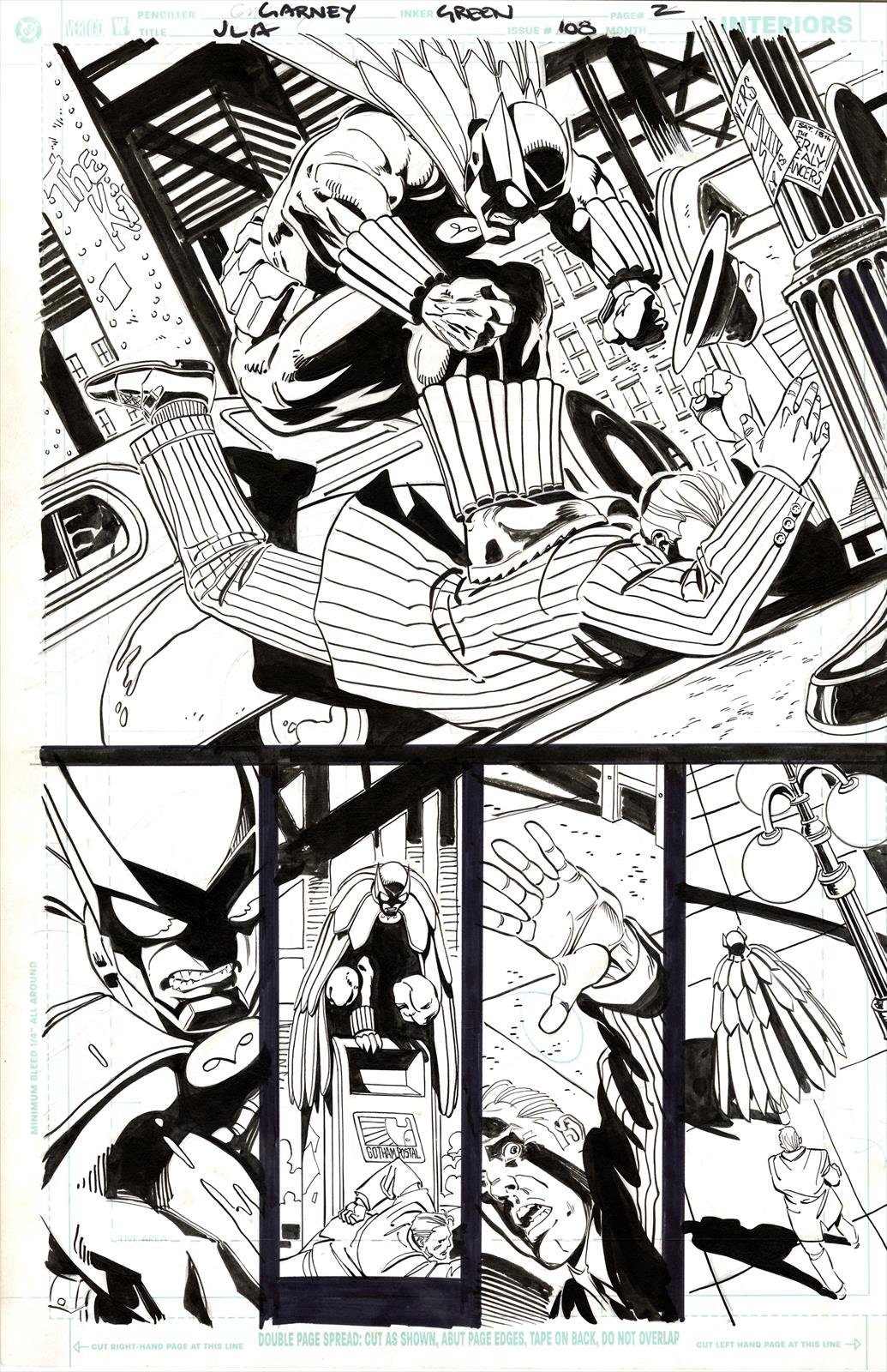 JLA #108 Page 2 Artist:  Ron  Garvey (Penciller) ,  Dan Green (Inker) Media Type: Pen and Ink Art Type: Interior Page 