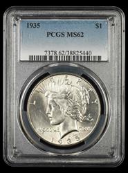 1935 $1 PCGS MS62
