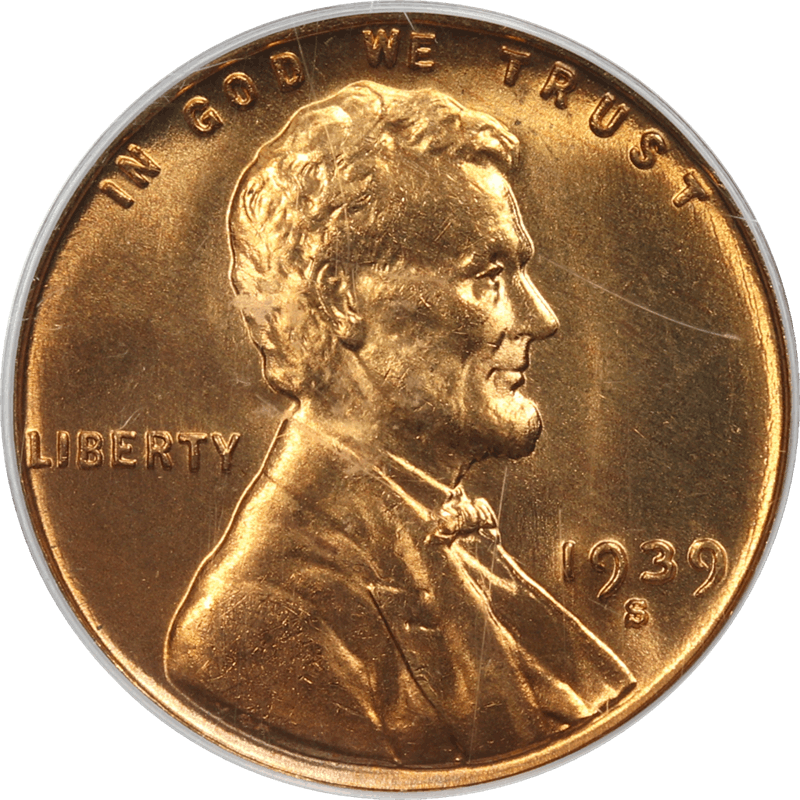 1939-S Lincoln Cent 1c, PCGS MS-66 RD - Nice Color