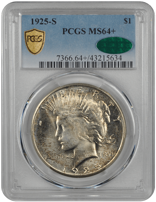 1925-S Peace PCGS CAC MS 64+