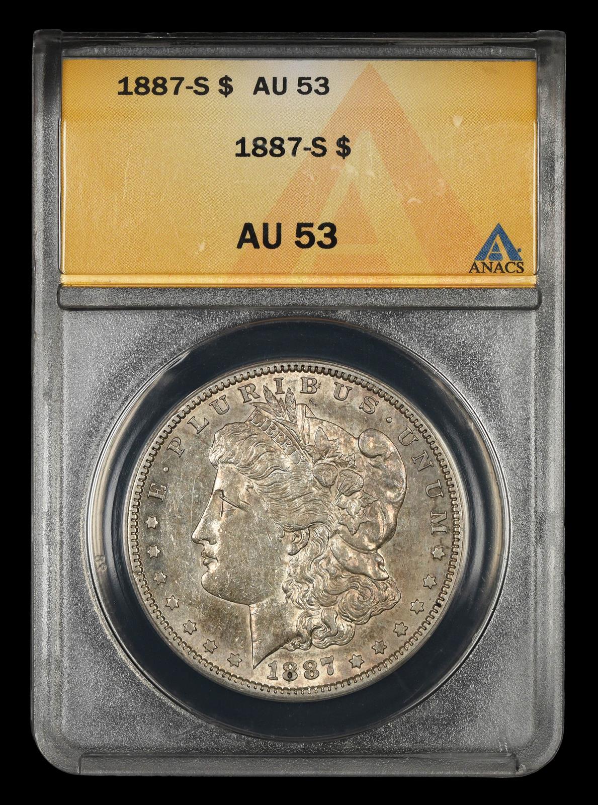 1887 S $1 ANACS AU53