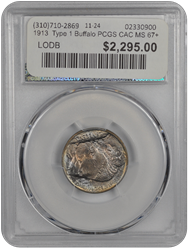 1913  Type 1 Buffalo PCGS CAC MS 67+