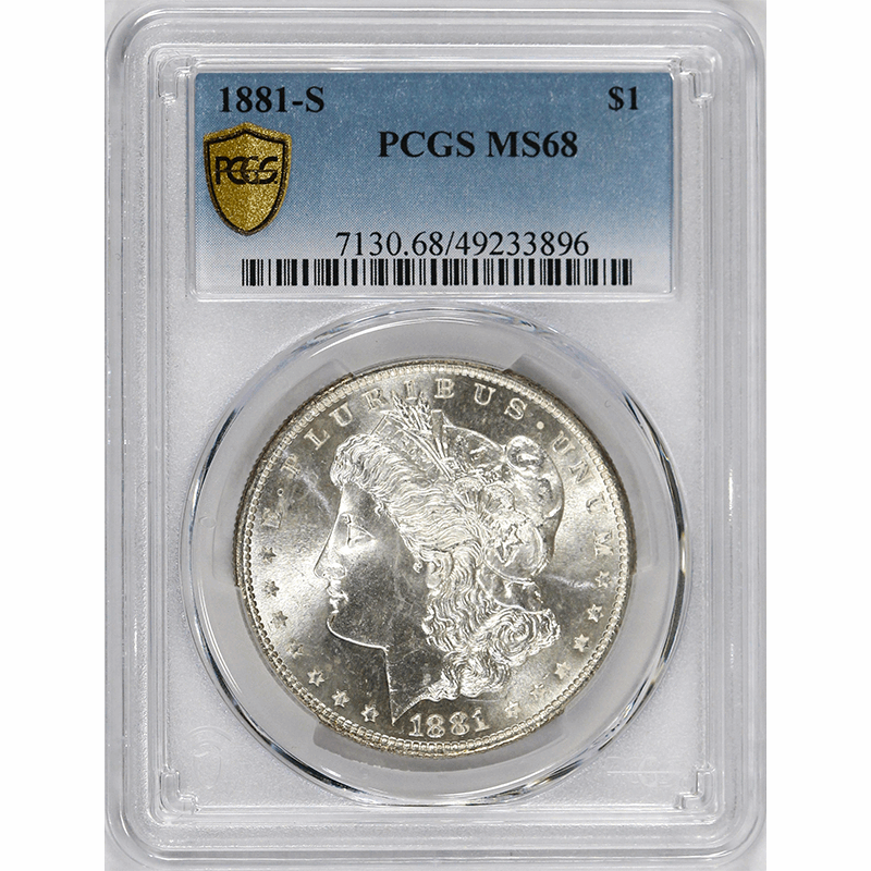 1881-S $1 Morgan Silver Dollar - PCGS MS68 - Bright White - PQ