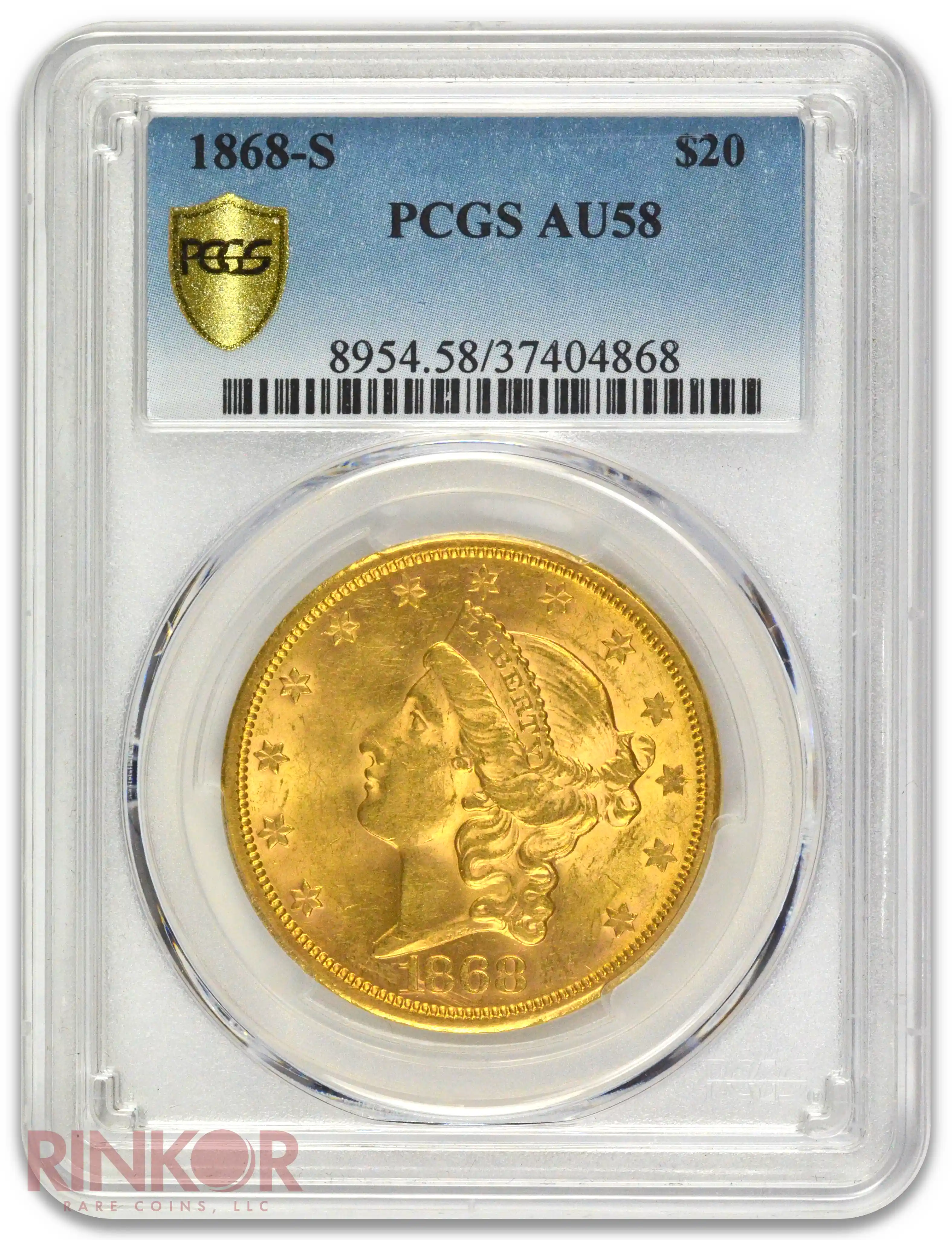 1868-S $20 Liberty PCGS AU-58