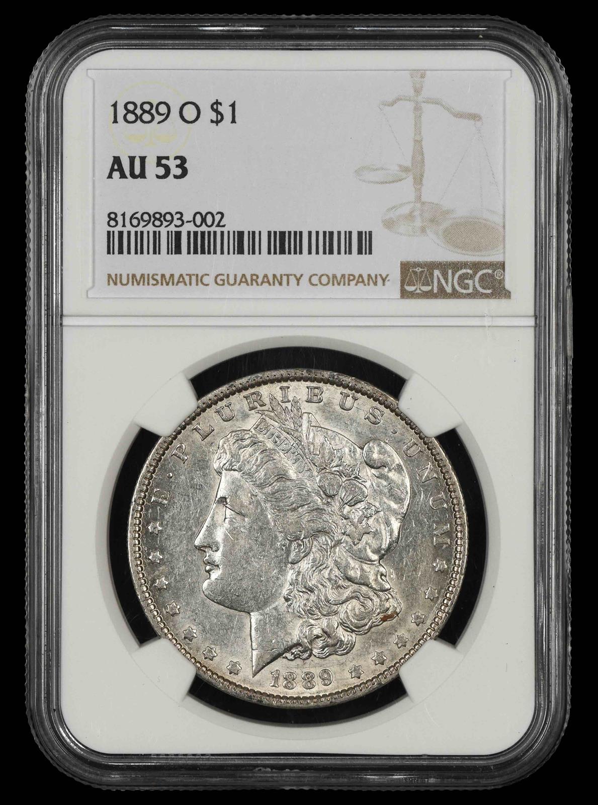 1889 O $1 NGC AU53