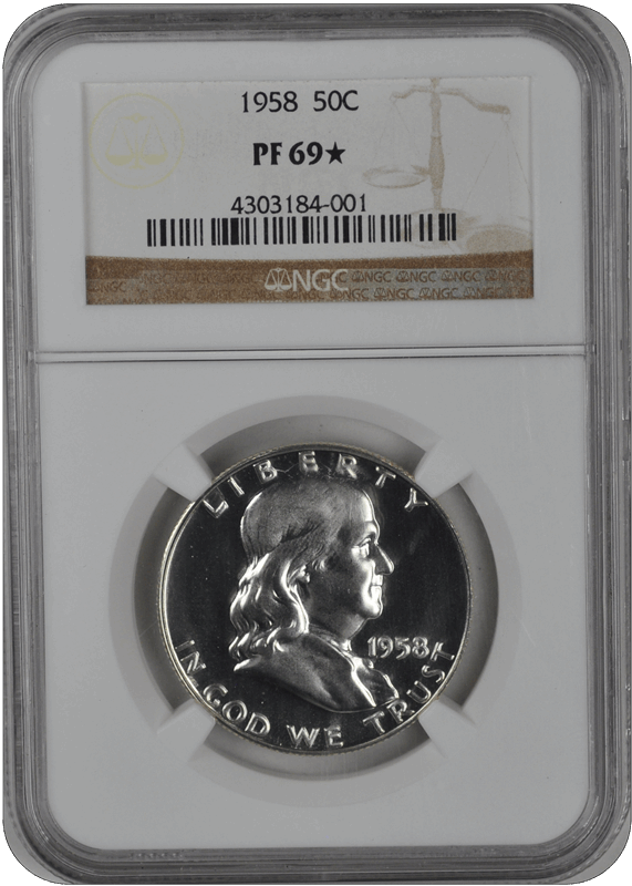 1958 Franklin Half Dollar NGC (99) PF 69