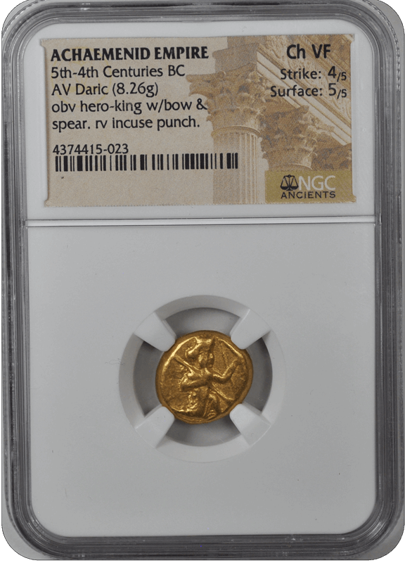 Achaemenid Empire 5th Century BC AV Daric Gold NGC CH Choice Strike 4/5 VF