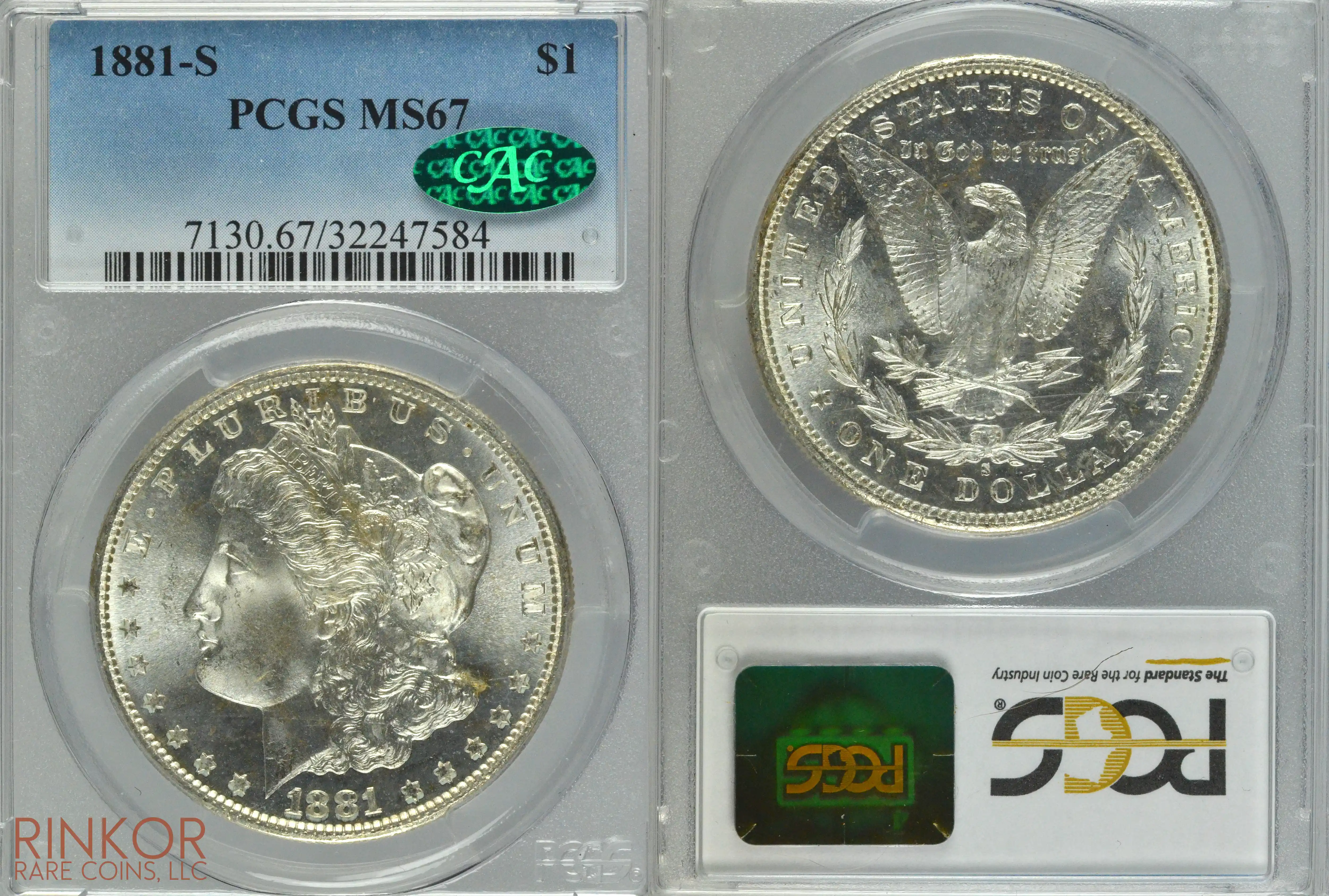 1881-S $1 PCGS MS 67 CAC