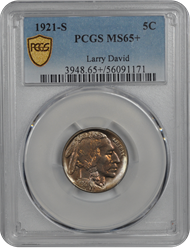 1921-S Buffalo PCGS  MS 65+